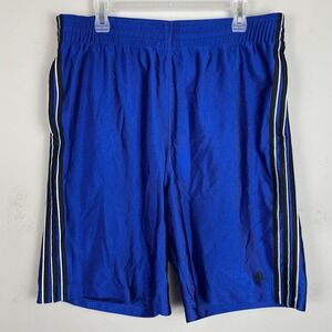 Adidas Basketball Shorts Mens XXL Blue Training Gym Dazzle Shiny Silky 9" In